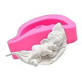 Cute Sleeping Baby Angel Silicone Fondant Chocolate Candy Mold Cake Bakeware Decoration Soap Polymer Clay Molds for Baby Shower