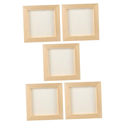 ibasenice 5pcs Wooden Photo Frames for Boy Girl Paintable Blank Art Frames for Projects Creative Crafts and Imagination Development