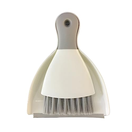 Juego compacto de escoba y recogedor con combo de cepillo | Herramientas de limpieza multisuperficie para el hogar, oficina, depilación de mascotas | Diseño de almacenamiento que ahorra espacio |