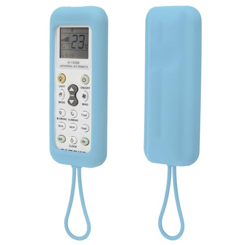 YiBiChin Funda Protectora SÓLO para el Mando a Distancia del Aire Acondicionado K-1028E, Funda Universal para el Mando a Distancia del Aire Acondicionado K-1028E - Azul, Brilla en la Oscuridad