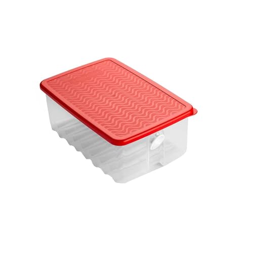SIGNORA WARE KlimaOase Klima Oasebehälter Lebensmittelaufbewahrung Kühlbox Frutas Verduras Prima Klima Klima Transparent rot 1,8 litros
