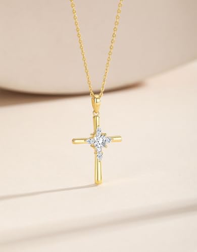 Cross Necklace for Women 925 Sterling Silver, Simple Cross Pendant Faith Religious Crucifix Jewelry4