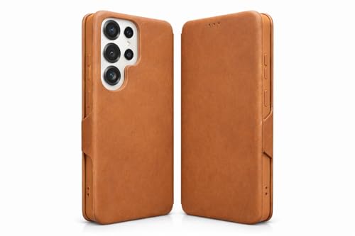 Image of Vegan Leather Wallet Case for Samsung Galaxy S26 Ultra 5G, Premium PU Flip Cover with Card Slot, Magnetic Closure, Kickstand, Slim Durable Design, Privacy Protection - Brown
