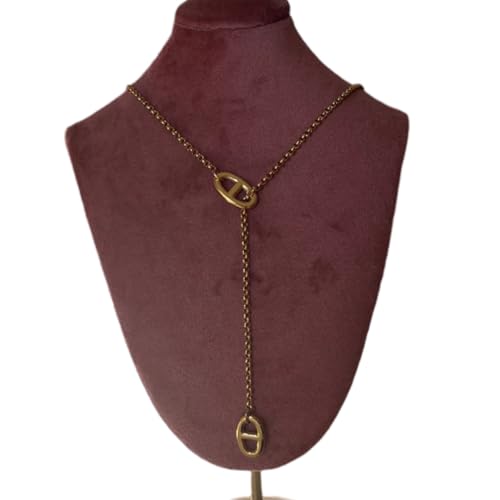 collier sautoir maille marine - collier personnalisé femme - cadeau anniversaire- noel - cadeau femme fille - nez de cochon- ref 2