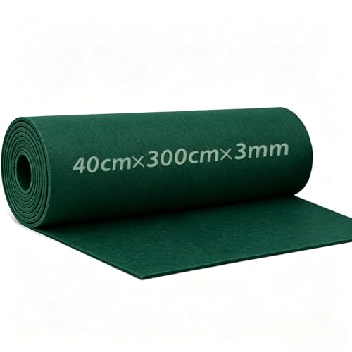 3 mm Rouleau de Feutre Vert sapin 40 x 300 cm, Feutrine Loisir Creatif Tissu en Feutre pour DIY Sacs en Felt Cousus, Sac de Crayon, Tapis de Table, Artisanat...