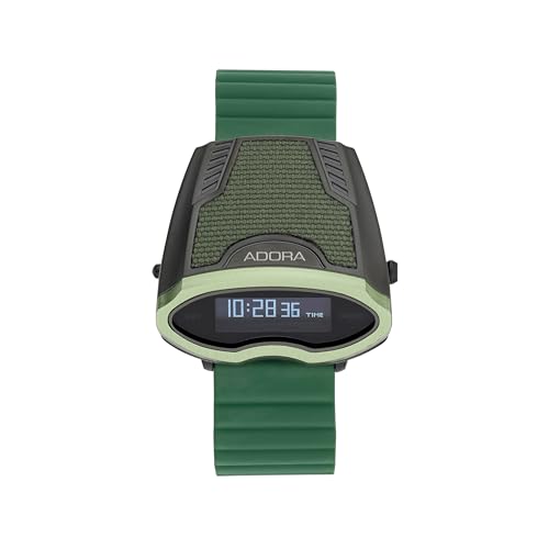 Adora Control AC1000 Herren Uhr 42 mm – Quarz Autofahreruhr mit Metallgehäuse & Silikonband – Magnetverschluss – Stoppuhr, Countdown, Alarm, Temperaturanzeige – 3 Bar wasserdicht – 1-206076-001