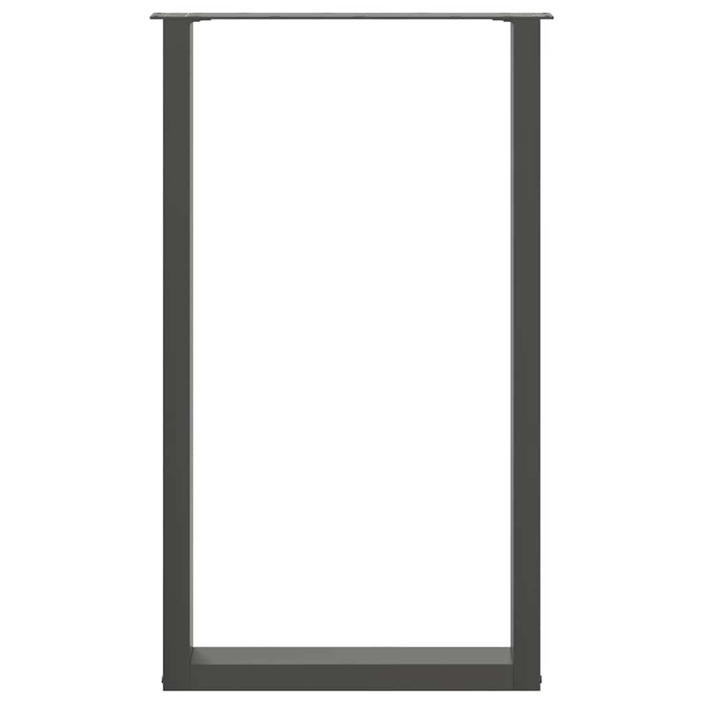 mesa de bar patas en forma de U 2 piezas Antracita 60 x (100-101) cm, acero con recubrimiento en polvo, pies de nivelación ajustables, patas resistentes para muebles de pie