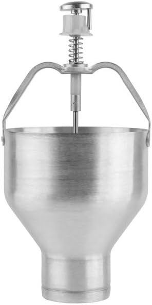 Miniatura 3 de Dispensador profesional de masa de aluminio de 88 onzas con soporte, plata, forma redonda, para panqueques y gofres, tasa de dispensación de 0.7-2