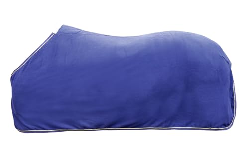 Couverture séchante HKM élégance bleu foncé et finitions dorées 85