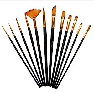 ECLET Art Brush Set for Artists, Painting Brushes Set of 12 Professional Round Pointed Tip Nylon Hair Artist Acrylic Paint Brush for Acrylic/Water Colour/Oil Painting Item 8