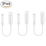 iPhone Adapter Headphone Jack,Samcable Lightning to 3.5 mm Headphone Jack Adapter for iPhone 7/7 Plus Accessories [3Pack]