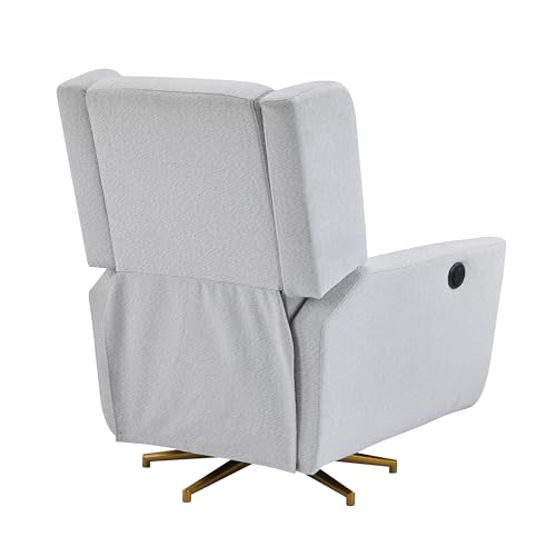 Sillón tapizado giratorio gris claro miniatura 7