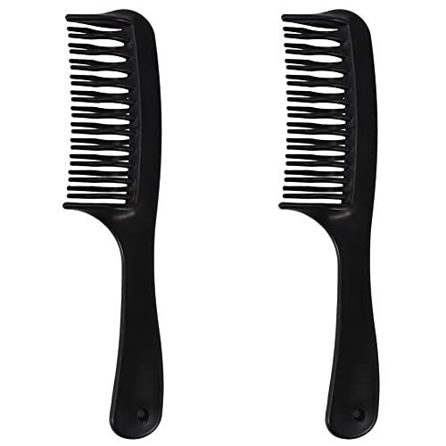 Peine doble para desenredar cabello rizado, negro, 2 unidades miniatura 1