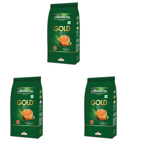 Image of Marvel Tea Gold Pattian Tea 500 Gm With Kadak CTC, Handpicked Chai From Assam & Darjeeling, Stong Black Tea (Pack of 3)