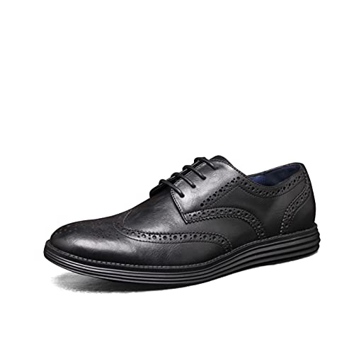 Mens Casual Shoes Leather Smart Business Work Office Lace-up Dress Shoes Dark Brown