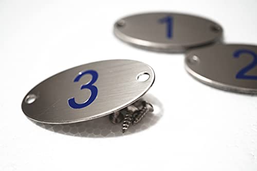 NanTun 304 Stainless Steel Engraved Oval Table Blue Numbers (1-30) Pubs Restaurants Clubs - 1 to 30 - Image 3