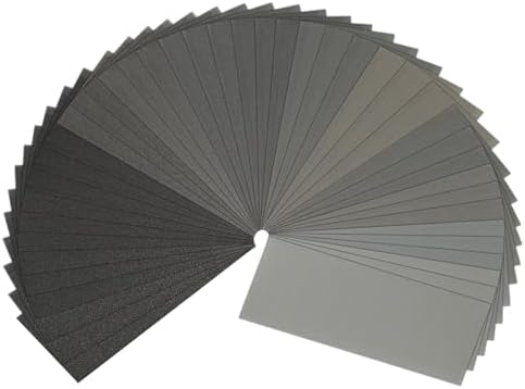 STEBRUAM Sandpaper 120 to 3000 Grits, Wet and Dry Sandpaper for Cars Polishing Metals Walls Wood Furniture Sanding, 42 Sheets Sand Paper Assorted 9x3.6 Inch