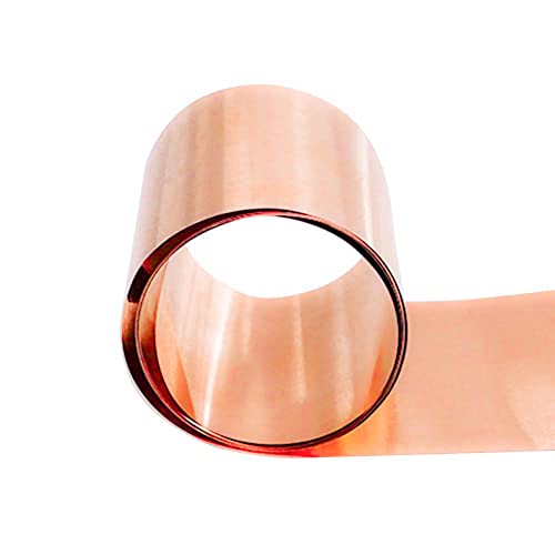Tynulox Pure Copper Metal Foil Roll, 0.03mm Thickness x 100mm Width x 1M Length, 99.9% Copper Sheet Roll Copper Strip for Jewelry, Crafts, Repairs, Electrical