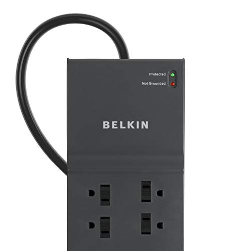 Belkin Surge Protector Power Strip, 8 AC Multiple Plug Outlet w/ 12ft Heavy-Duty Extension Cord, UL-listed Outlet Extender w/ Flat Plug for Home, Office, Computer Charging - 3,550 Joules of Protection by Belkin - Image 4