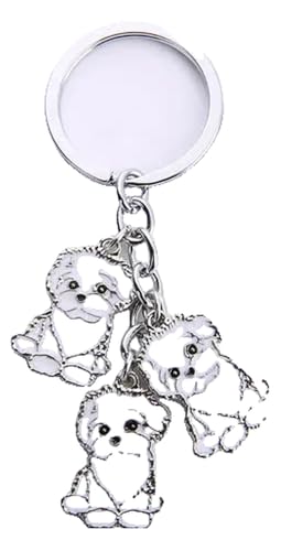 KREATIONS Shih Tzu - Llavero con colgante para perro, 05-gris, S