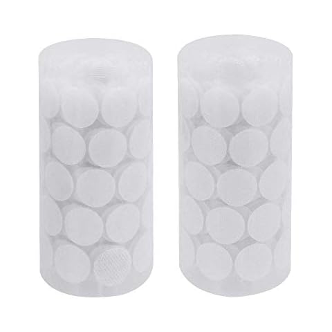 CODIRATO 500 Pcs Self Adhesive Dots Tapes Sticky Back Coins Dots with Hook and Loop Velcro Round Pads for Home Office School (White) Cover