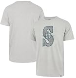47 Brand MLB Men's Team Color Distressed Imprint Primary Logo Short Sleeve Baseball T-Shirt - Seattle Mariners - Gray - Small