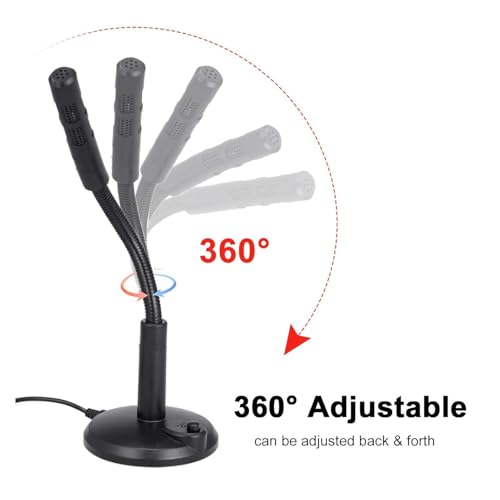 Image of Drumstone (𝐒𝐩𝐞𝐜𝐢𝐚𝐥 𝟏𝟓 𝐘𝐞𝐚𝐫𝐬 𝐖𝐚𝐫𝐫𝐚𝐧𝐭𝐲 USB Desktop Microphone with 360 Degree Sound Pickup, Noise Reducing Plug and Play Mic with Adjustable Gooseneck for Streaming, Gaming