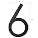 SKLK-SEL 12 Inch House Numbers for Outside, Metal Modern Floating House Numbers, Garden Door Number with Nail Kit, Visibility Signage (Black 6)