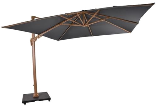 Casa Padrino Luxus Ampelschirm mit Ständer Braun/Grau 300 x 300 cm -...