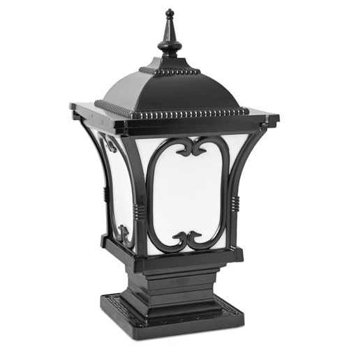 Image of GIGAWATTS Apple Outdoor Gate Light - 101% Rust & Waterproof Die-Casting Aluminium Exterior Pillar Lamp Base Mount for Garden, Boundary Walls & Home Entrances (B22 Holder, Bulb Not Included, Black)