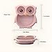 PandaEar Toddler Suction Plates, Stay Put Divided Baby Plates, Owl Shape BPA-Free 100% Food-Grade Silicone Unbreakable Baby Plate, Baby Feeding Supplies (Pink)