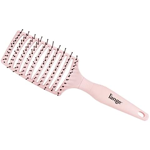 L'ANGE HAIR Siena Wide Curved Vented Hair Brush | Detangle with Nylon Bristles Best for Tangles and Knots Ideal Men Women Brushes Airflow Blush Cover