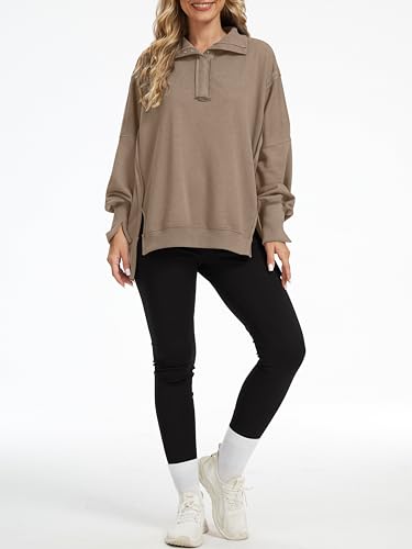 RUBZOOF Oversized Sweatshirt for Women Trendy Button Henley Neck Pullover Long Sleeve Tops Casual Fall Clothes XS-XL4