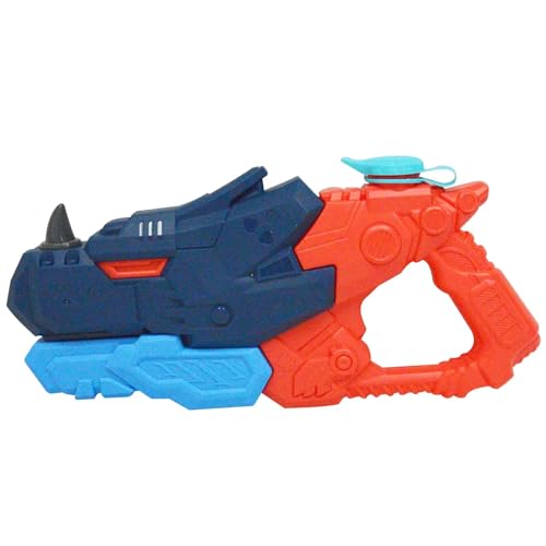 ECCRIS Water Guns for Kids, Dinosaur Water Pistols Water Blaster Soaker Long Shooting Water Gun Toys, Summer Water Fighting Party in Swimming Pool Bath Beach Lawn Yard, Medium, Blue
