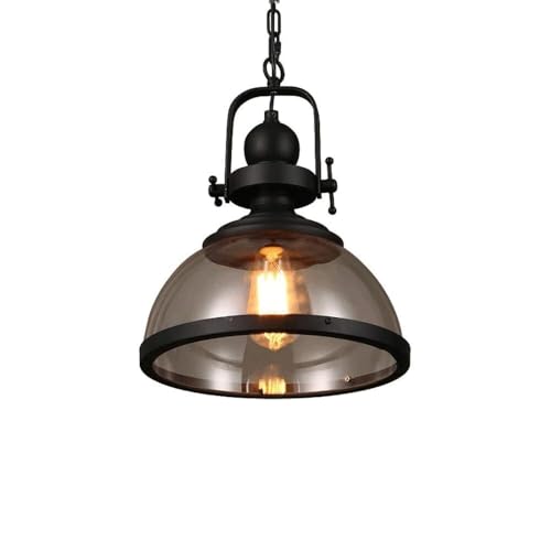 Lámpara colgante industrial de metal negra para iluminación interior de diseño