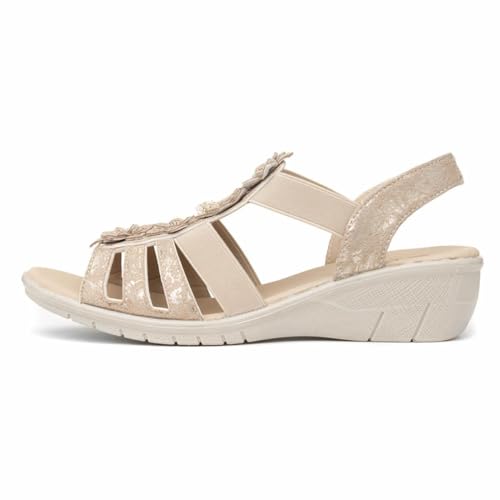 Softlites Sienna Womens Beige Flower Sandal - Size 5 UK - Beige