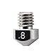 Micro Swiss Plated Wear Resistant Nozzle for LulzBot TAZ 5, TAZ 6, LulzBot Mini, Hexagon Hotend .8mm