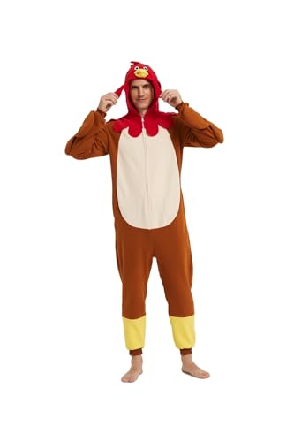 Sqlszt Turkey Costume-Animal Onesie Adult-Thanksgiving Halloween Pajamas S