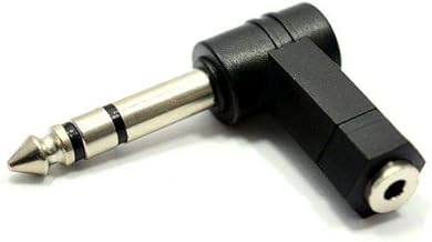 CABLEPELADO 3.5mm Female to 6.35mm Male Angled Audio Adapter 1/8" to 1/4" Right Angle 90°TRS Stereo Suitable for Headphones, Piano Keyboard, Guitar and