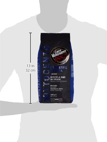 Caffè Vergnano 1882 Ottocento 800 Espresso Crema Coffee Beans, 1 Kg