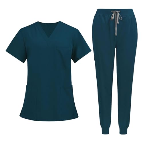 Uniforme de enfermera mujer poliéster evita manchas y desgaste con bolsillos útiles