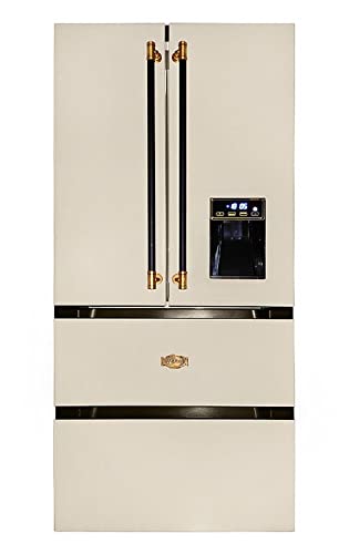 Kaiser KS 80425 ElfEm, 83 cm de ancho, 183 cm de alto, 83,6 cm de profundidad, refrigerador retro, Side-by-Side nevera-congelador, No Frost 506 L, AD/BE
