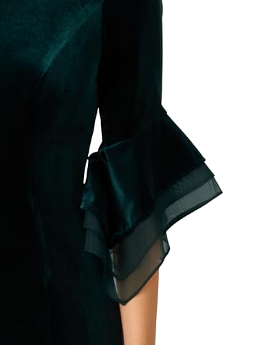 Image of Adrianna Papell Velvet Bell Sleeve Short Dress