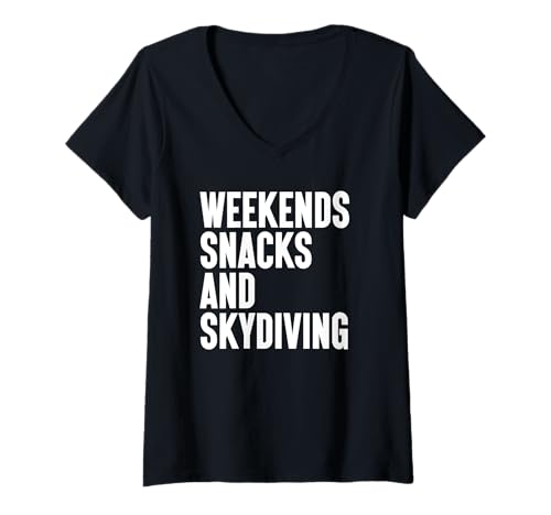 Womens Skydiving I Love Skydiving for Men and Women V-Neck T-Shirt