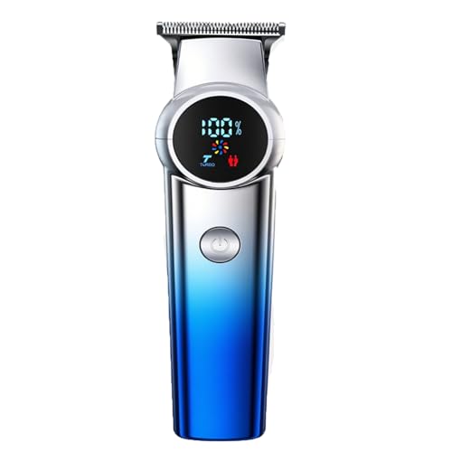 Electric Body Hair Trimmer for Men: Ball Trimmer Pubic Hair Groomer Cordless Rechargeable Shaver Clipper Razor with LED Lighting Razor Portable Body Grooming Travel for Him Dad（Blue）