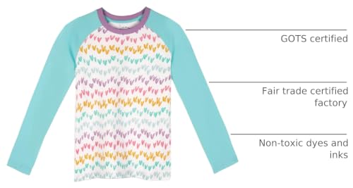 Image of Mightly Boys and Girls' Long Sleeve Raglan Shirt | Organic Cotton, Colorful Casual Stylish Clothes, Soft&Fresh Crew Neck Tee