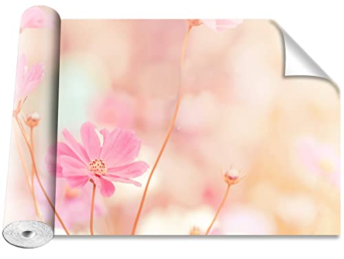 Papier peint fleurs d'espace rose grand format pour masquer les défauts