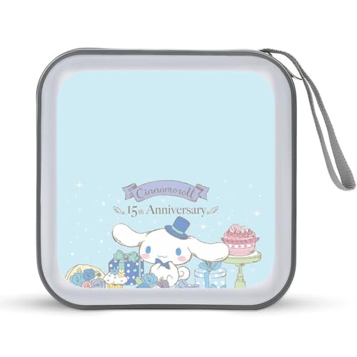シナモロール CDケース プラケース DVD収納ケース CD収納ボックス ディスクケース 防水 メディアケース 大容量 40枚収納 小型 持ち運び便利 薄型 ファスナー付 旅行