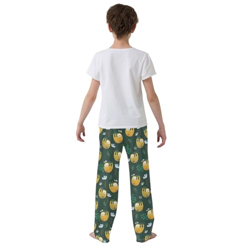 ZZXXB Hello Sloth Boys Long Pants Soft Trousers Elastic Waist Kids Lounge Bottoms with Pockets S-XL3