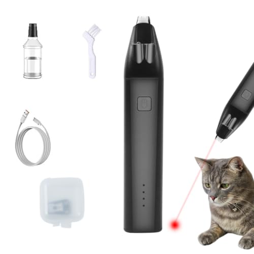 Image of Qpets Dog Hair Trimmer, Pet Grooming Tool with LED Light & Laser Guide for Safe & UV Sanitizing Clipper, Low Noise & USB Rechargeable Pet Trimmer for Small Dogs & Cats